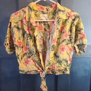 American eagle button down crop top